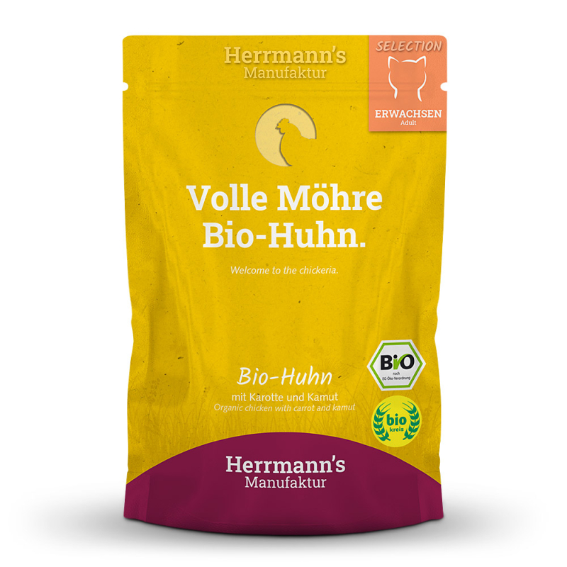 Herrmanns Manufaktur Selection Bio Huhn mit Karotte und Kamut 100g Herrmanns Manufaktur Selection Bio Huhn mit Karotte und Kamut 100g